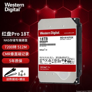NAS服务器企业台式 18TB 机硬盘tb 西部数据181KFGX红盘PRO 国行WD