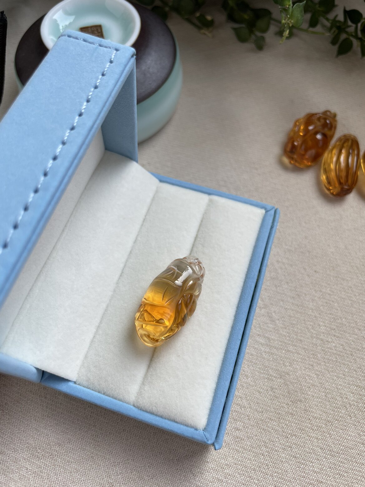 꾸준히 상승 중입니다. 천연 브라질 오렌지 시트린 조각 펜던트 목걸이