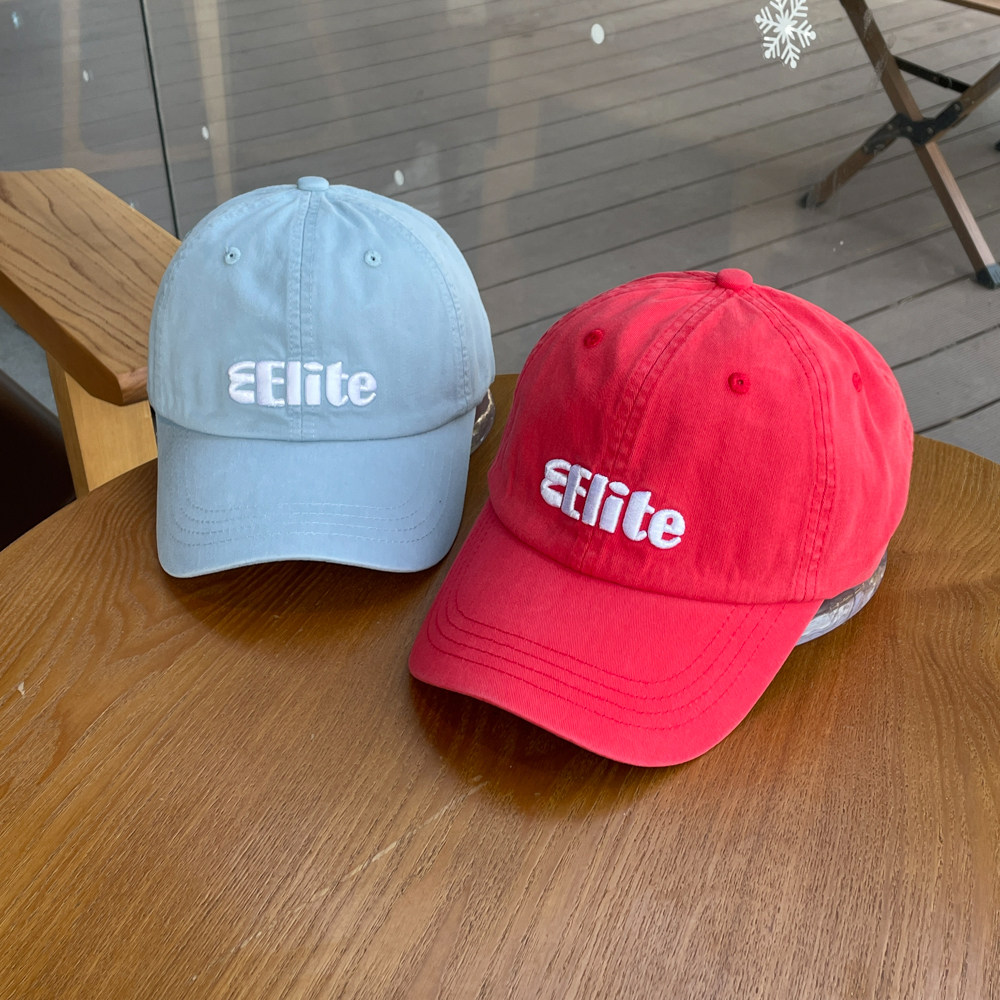立体字母刺绣情侣四季款棒球帽子女百搭大头显脸小软顶鸭舌帽男潮