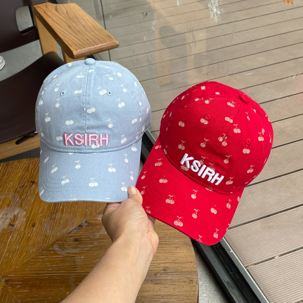 可爱印花樱桃出游棒球帽子女
