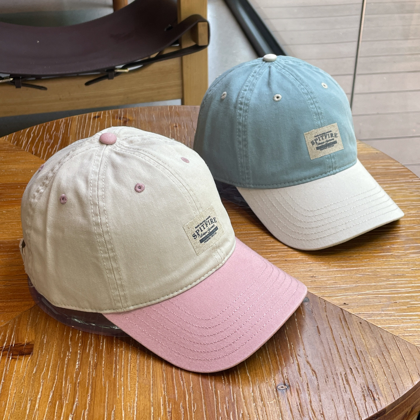 复古字母布标拼色棒球帽子女春夏软顶情侣款水洗深顶纯棉鸭舌帽男