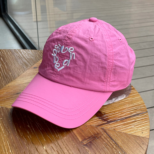 爱心刺绣粉色速干薄款 棒球帽女透气夏户外运动遮阳帽男跑步春游帽
