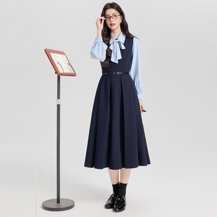 职业连衣裙女2026春秋装新款教师演讲答辩正装通勤马甲背心裙套装