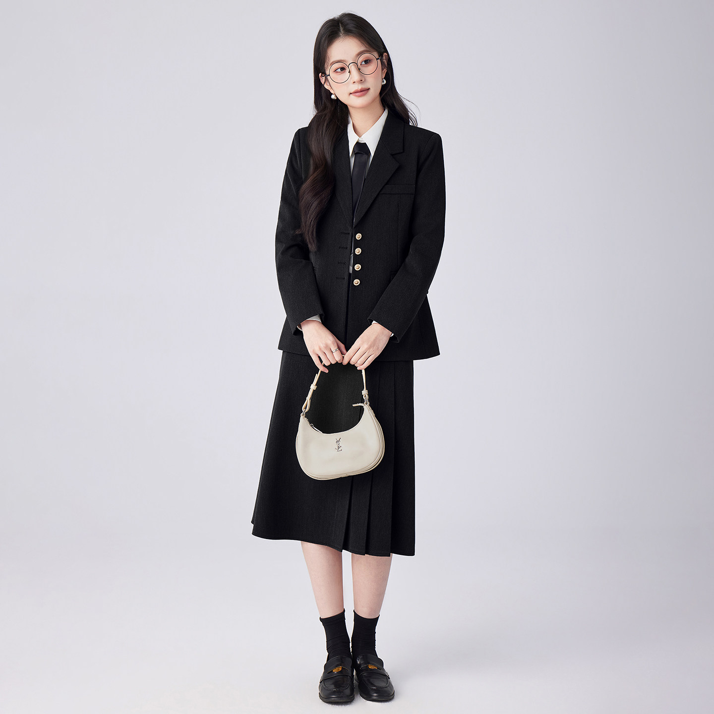 西装套装女2026春季新款学院风甜美教师轻职穿搭正装职业西服套裙