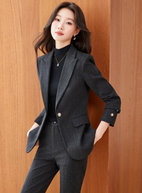 轻奢高级感毛呢西装套装女2026秋冬职业正装气质通勤加厚西服外套