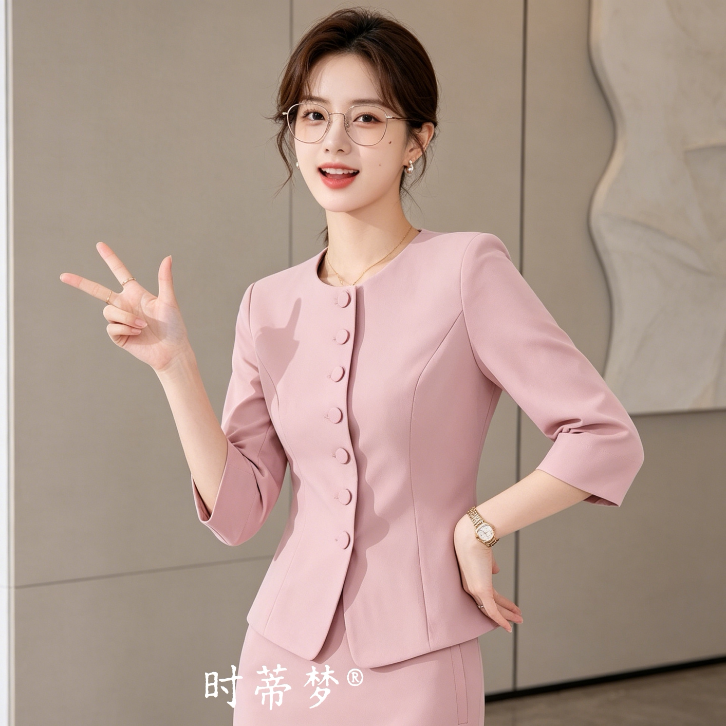 高端西装套装女夏季薄款2026新款高级感气质工作服小香风职业套裙图片