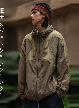 Nobodyknows夏季户外轻薄结构带透气孔防晒衣登山服男女冲锋衣潮