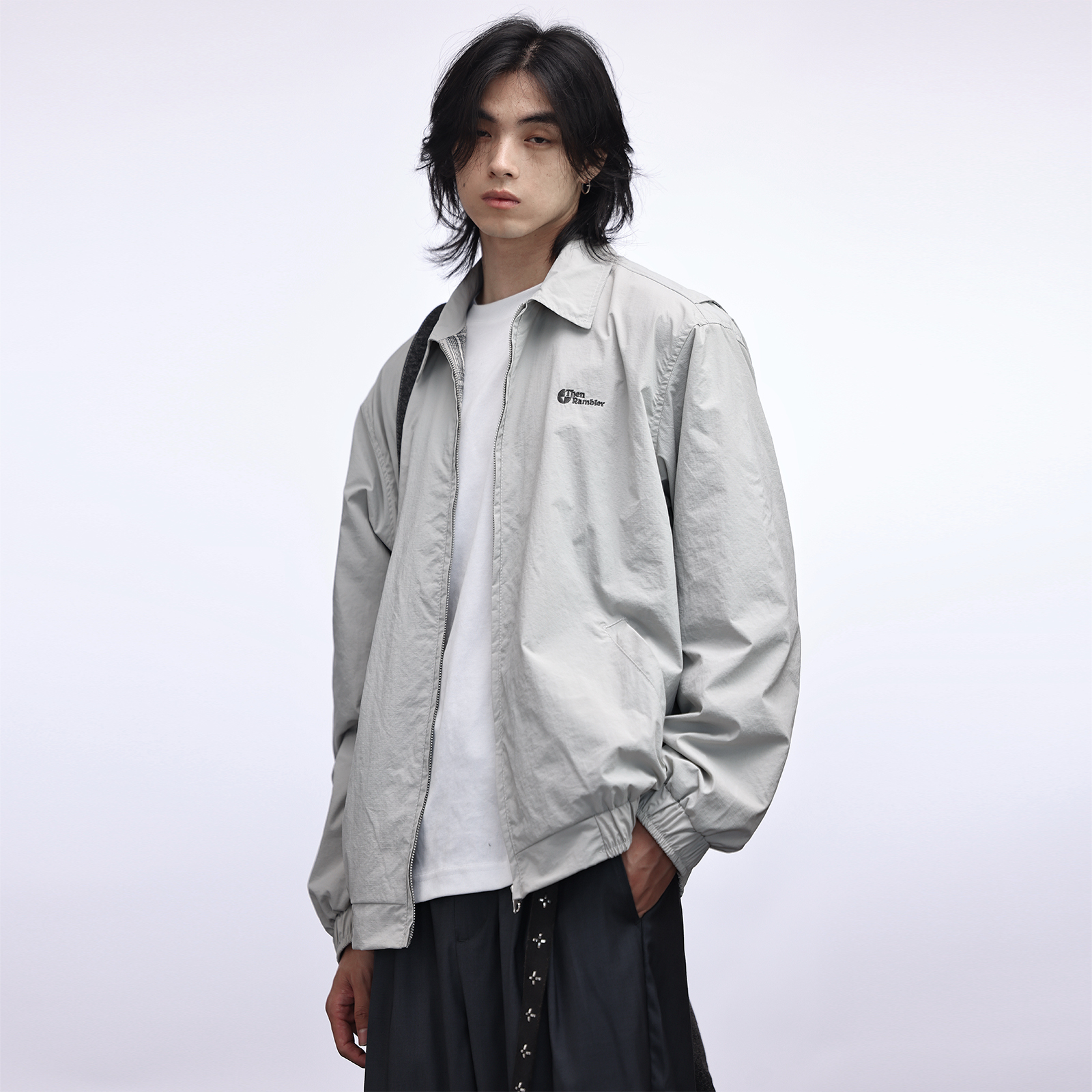 美式复古格纹内衬翻领外套