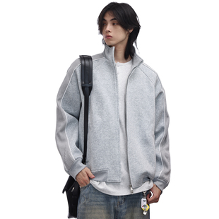 Nobodyknows美式复古立领拉链卫衣外套男女宽松休闲百搭上衣潮