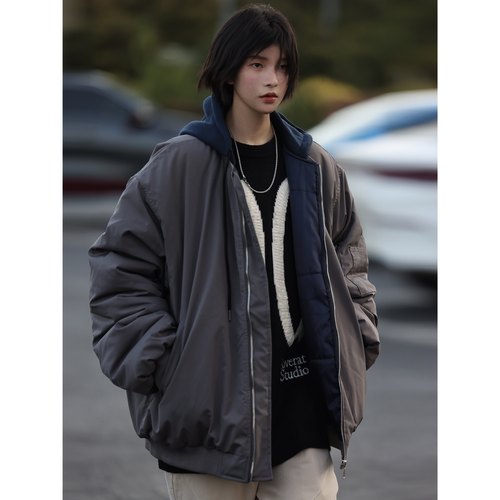 连帽宽松街头百搭男女飞行夹克