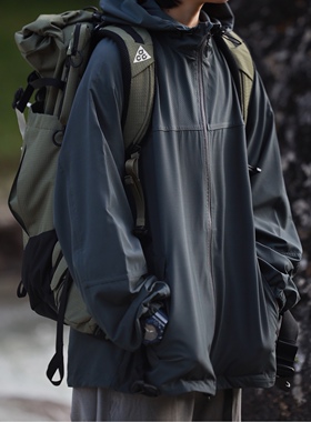 nobodyknows夏季户外防紫外线皮肤衣男透气轻薄外套女日系防晒服