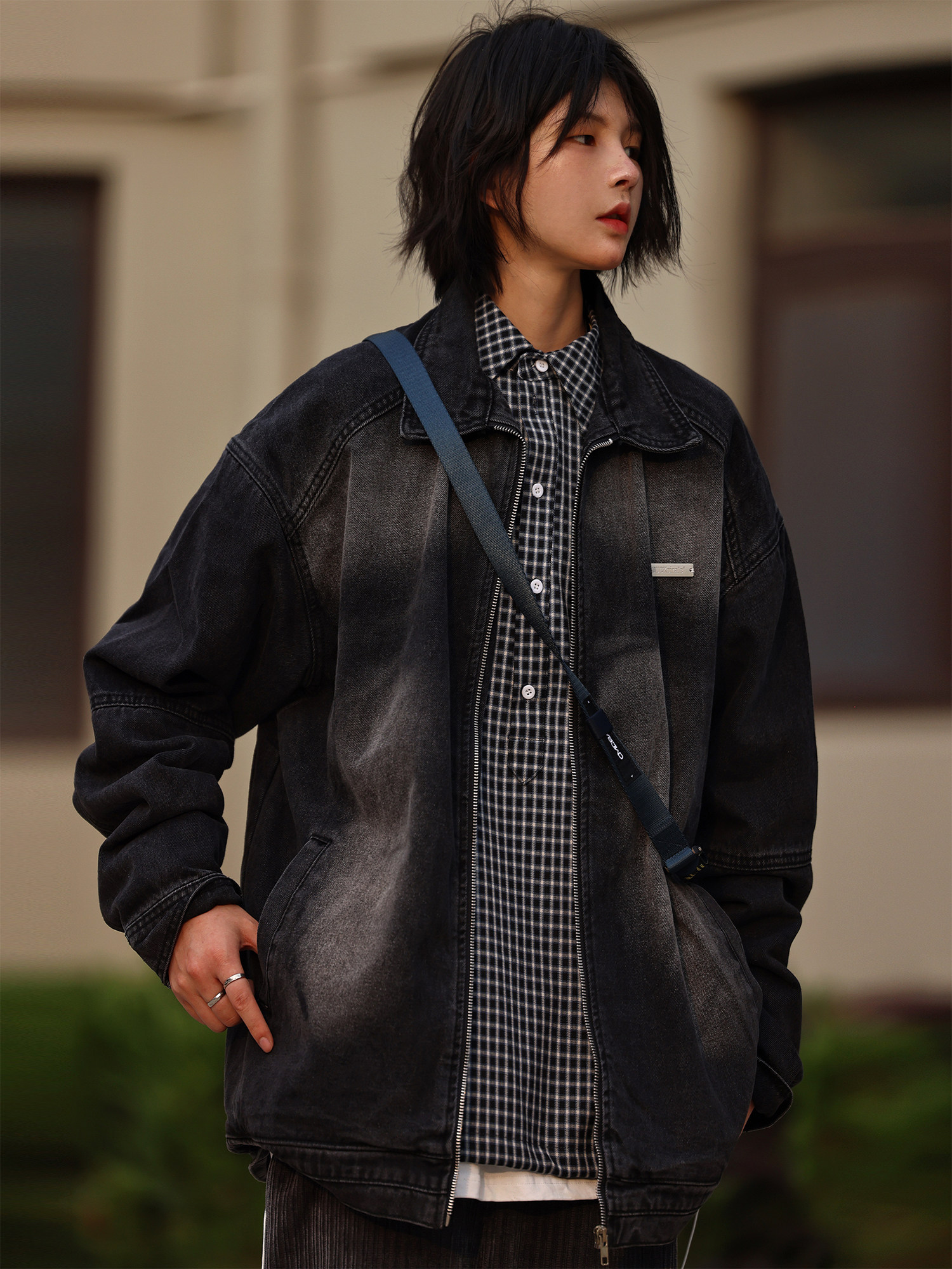 Nobodyknows美式复古水洗高街牛仔夹克潮牌男女宽松cleanf