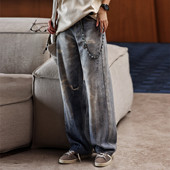 小众男长裤 Nobodyknows美式 直喷印花直筒牛仔裤 个性 复古薄款 数码