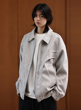 Nobodyknows美式复古解构外套男秋冬潮牌工装夹克高街设计感外套