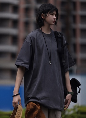 Nobodyknows夏季基础290g日系重磅白色新款半袖tee纯棉短袖男女