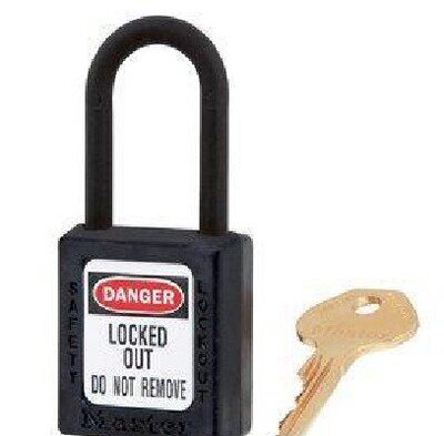 促销原装Master Lock玛斯特锁406MCNBLK安全挂锁热塑绝缘防磁锁