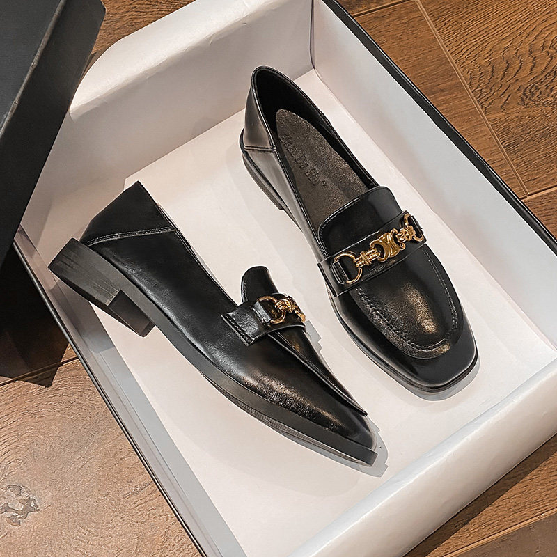 英伦小皮鞋女小众设计感2023年新款乐福鞋一脚蹬40大码女鞋41-43,女鞋,浅口单鞋,淘宝优惠券,粉丝福利购,淘宝优惠卷