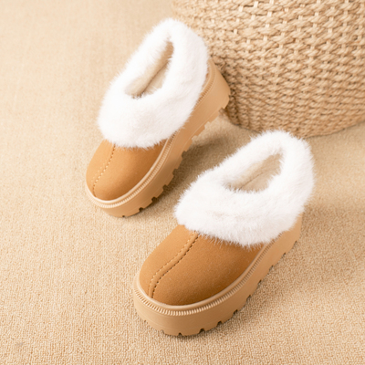 加绒厚底粗跟勃肯女鞋33/34