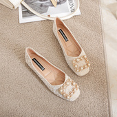 浅口夏款 单鞋 晚晚鞋 方头百搭配裙子法式 女鞋 女2024新款 大码