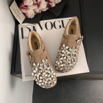 保暖水钻勃肯鞋女秋冬加绒外穿棉鞋单鞋女2025新款一脚蹬大码女鞋