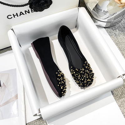 单鞋法式水钻舒适柔软大码女鞋