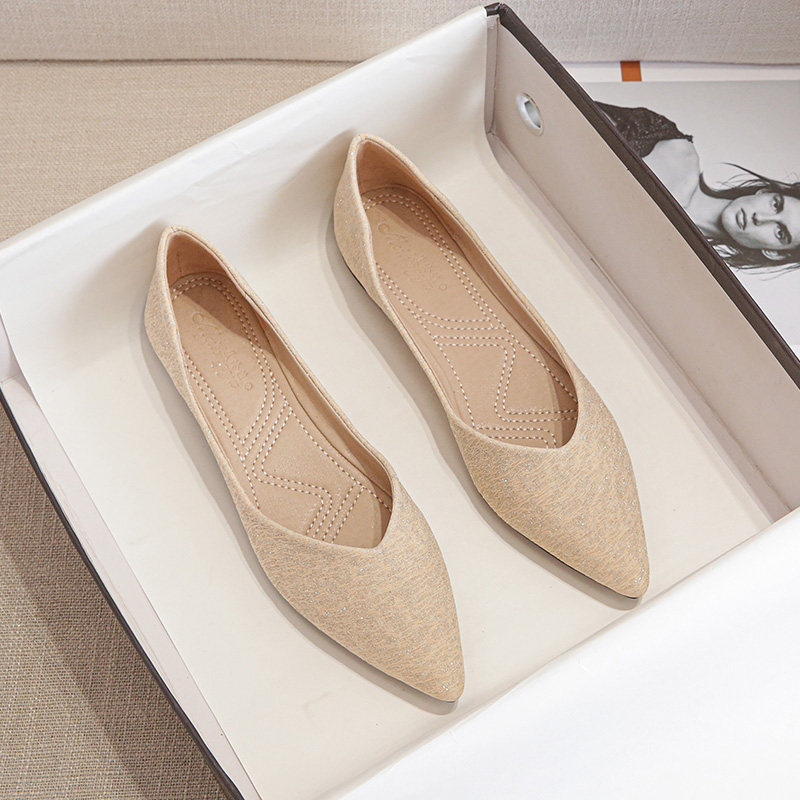 法式尖头平底浅口透气单鞋女2025新款夏季瓢鞋一脚蹬大码女鞋4143,女鞋,浅口单鞋,淘宝优惠券,粉丝福利购,淘宝优惠卷