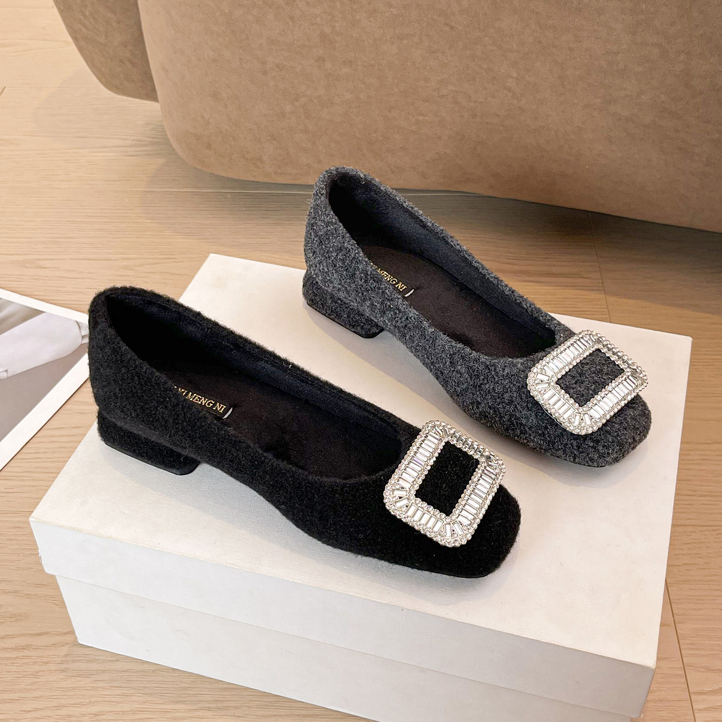 保暖法式配裙子单鞋女秋冬加绒毛毛鞋女2025新款外穿棉鞋大码女鞋