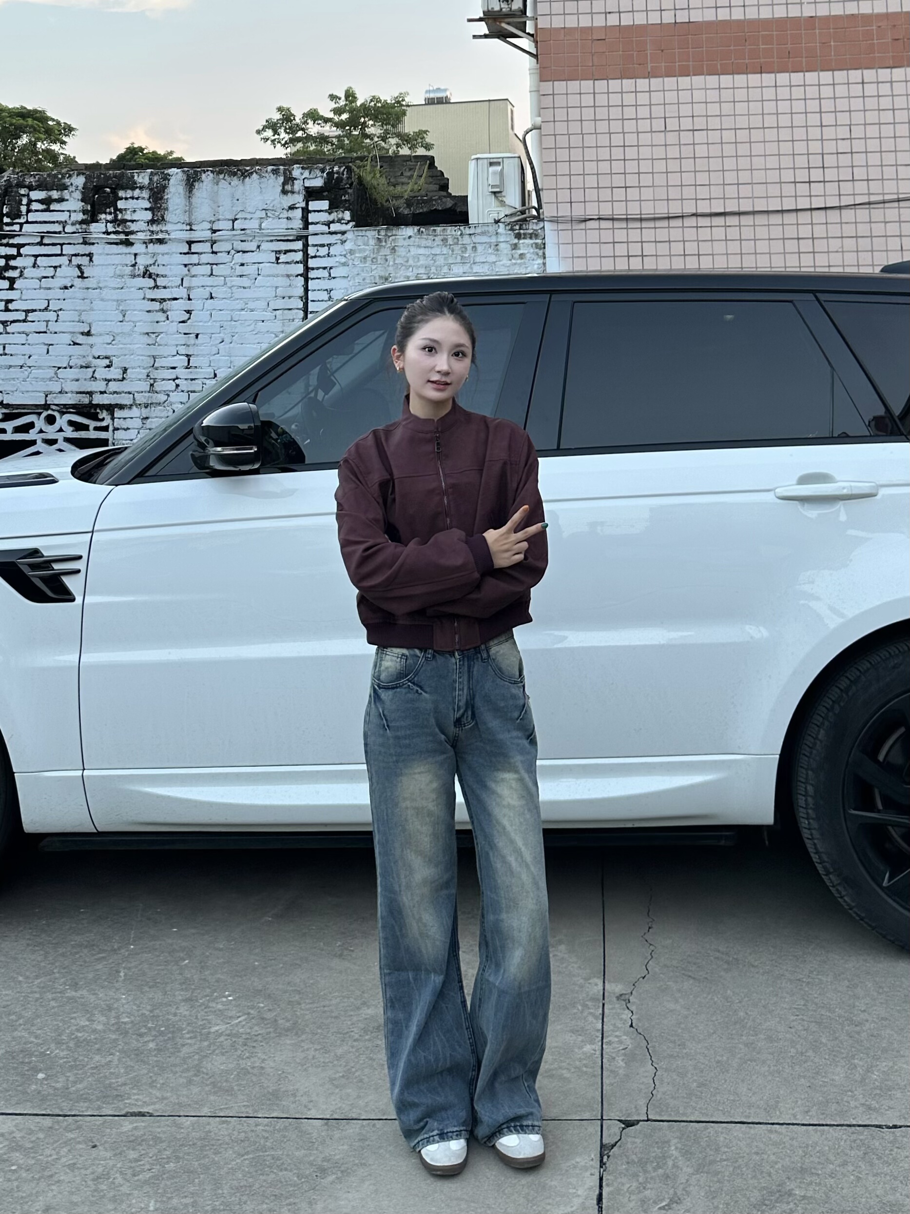 3KU夫妇秋季新款美式复古短款PU皮女夹克外套上衣百搭休闲潮流ins