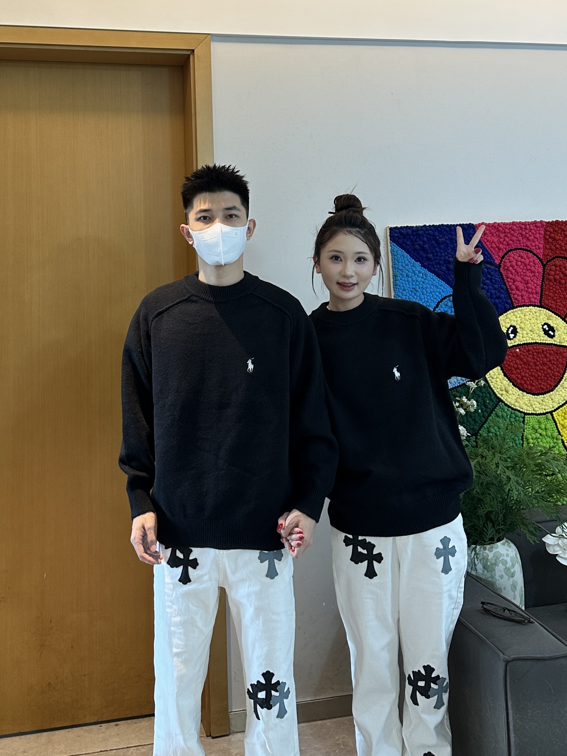 3KU夫妇秋冬新款简约圆领针织衫套头毛衣男女情侣百搭保暖上衣潮