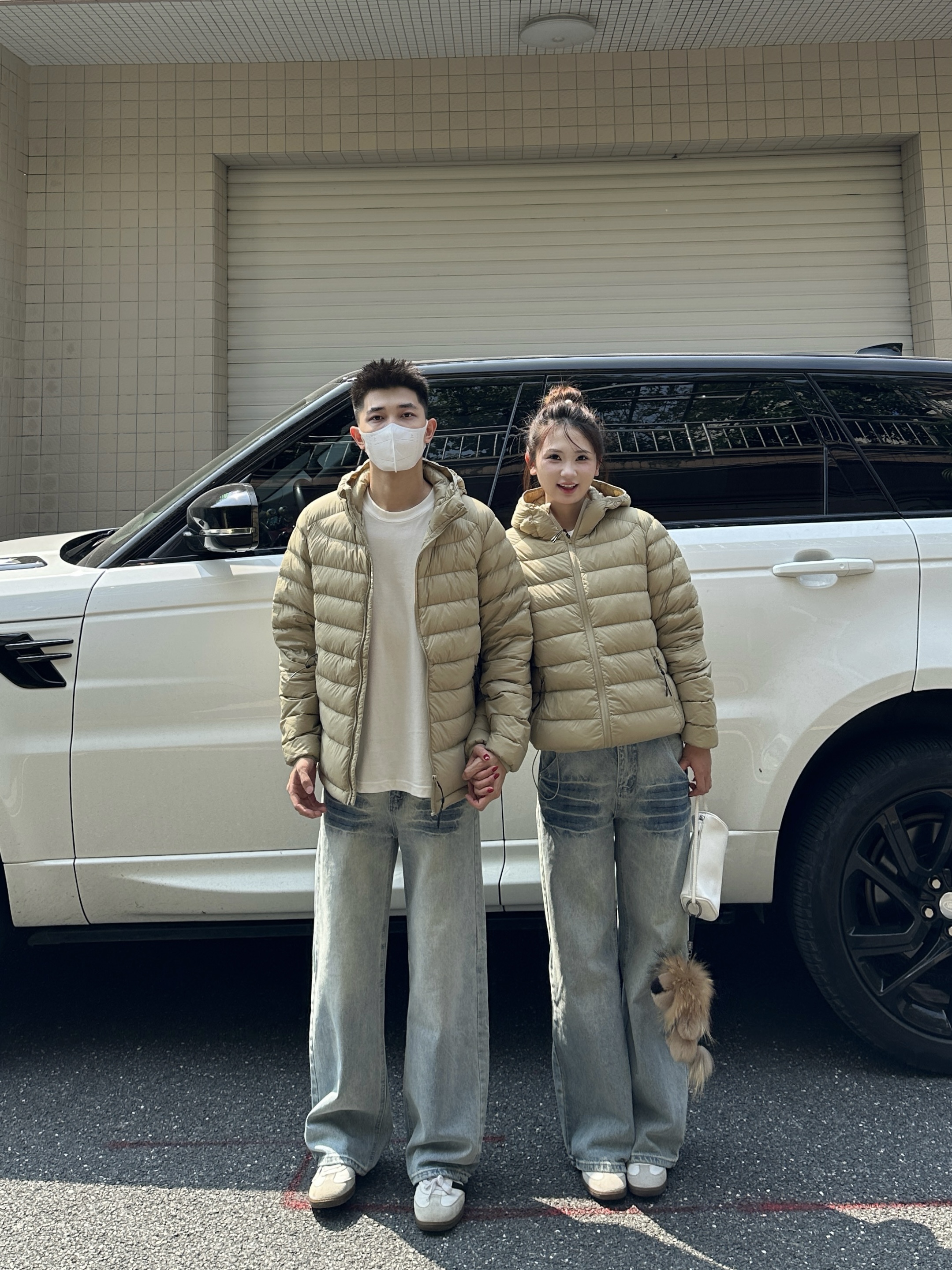 3KU夫妇冬季白鸭绒连帽排骨羽绒服外套男女情侣休闲百搭保暖上衣