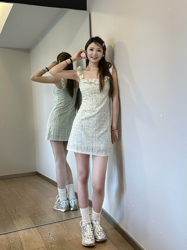 3KUFUFU夏季新款碎花连衣裙短裙法式公主裙纯欲显瘦收腰少女短裙
