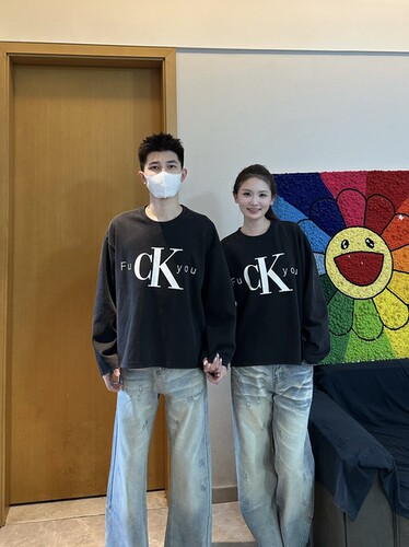 3KU夫妇早秋新款百搭圆领长袖T恤卫衣男女情侣款休闲百搭潮牌上衣