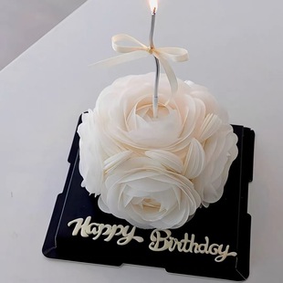 威化纸圆片立体花蛋糕风琴圆球糯米纸蝴蝶兰蛋糕装饰仙女烘焙插件