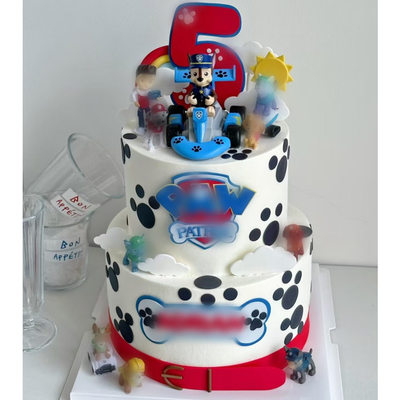网红卡通狗狗队长生日蛋糕装饰摆件儿童生日狗狗队巡逻烘焙玩具