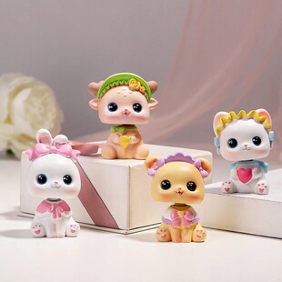 甜心茶话会猫咪生日蛋糕装饰摆件女孩宝宝甜品台插旗车载儿童玩具