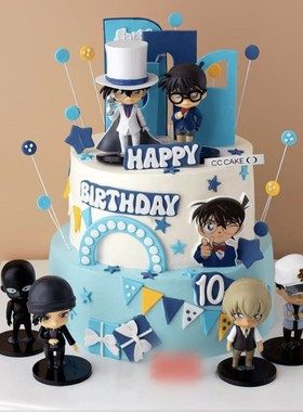 Q版名侦探柯南工藤新一怪盗基德安室透手办公仔玩具摆件蛋糕装饰