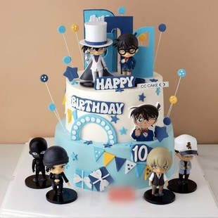 Q版名侦探柯南工藤新一怪盗基德安室透手办公仔玩具摆件蛋糕装饰