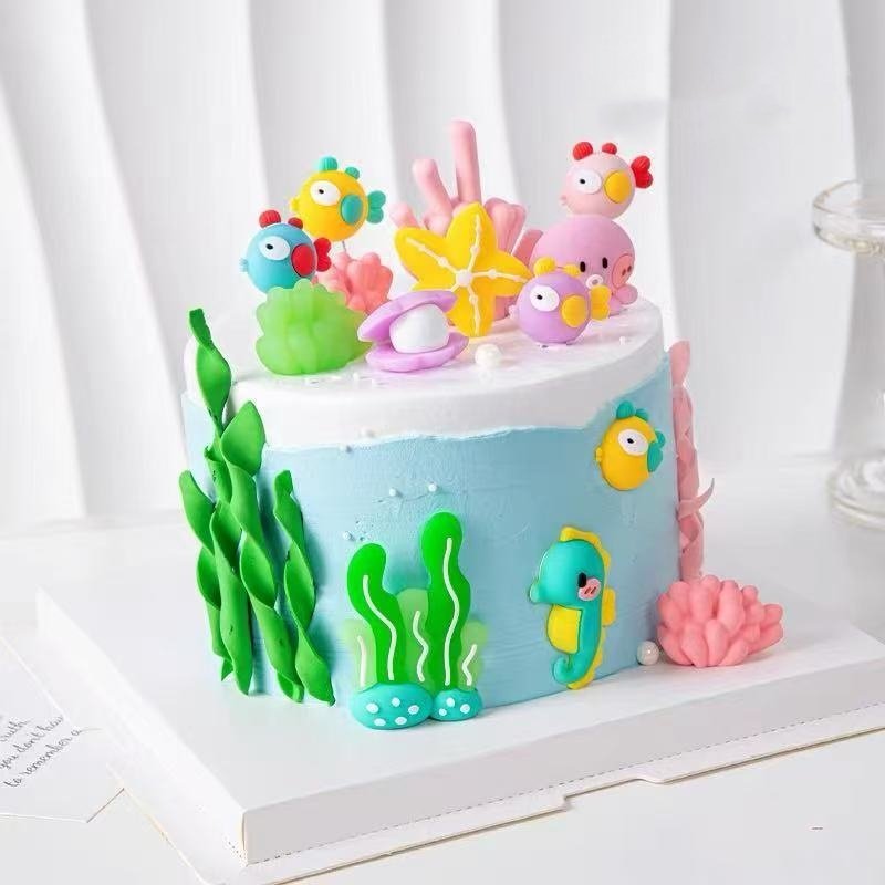 海洋系列蛋糕装饰软胶摆件多色小鱼珊瑚海草章鱼海马贝壳海星插件,节庆用品/礼品,节日装扮用品,淘宝优惠券,粉丝福利购,淘宝优惠卷