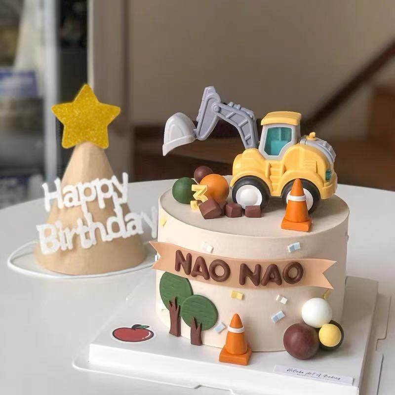 工程车挖土机生日蛋糕装饰摆件儿童男孩挖掘机推土机路障烘焙插件,节庆用品/礼品,节日装扮用品,淘宝优惠券,粉丝福利购,淘宝优惠卷