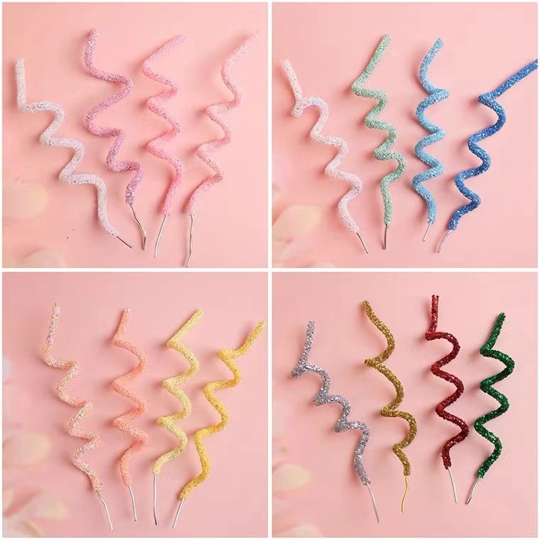 网红小红书幻彩条亮片条螺旋圣诞彩条装饰彩虹果汁软糖蛋糕摆件