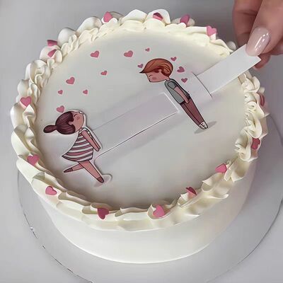 创意520亲嘴情侣蛋糕装饰摆件情人节亲吻人偶甜品烘焙插件插牌