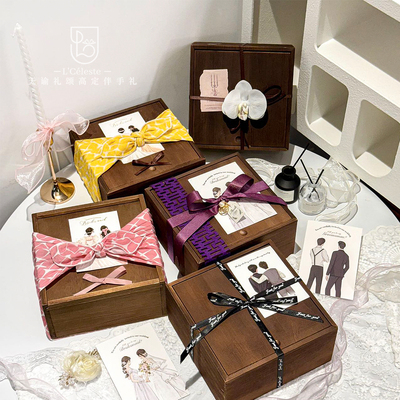 伴手礼木盒结婚女伴娘森系木质风高档实用礼盒空盒子小众高级感盒