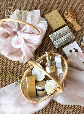 草坪婚礼伴手礼女伴娘高档实用礼物空盒小众高级感手提篮子礼品盒