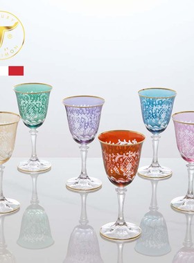 Timon手工水晶玻璃杯描金-埃及艳后酒杯香槟杯200ml