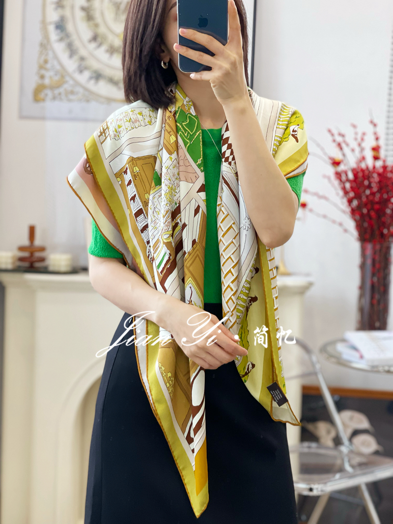 【香榭丽舍】清新温柔意罗绸重磅真丝桑蚕丝大方巾105cm丝巾23姆