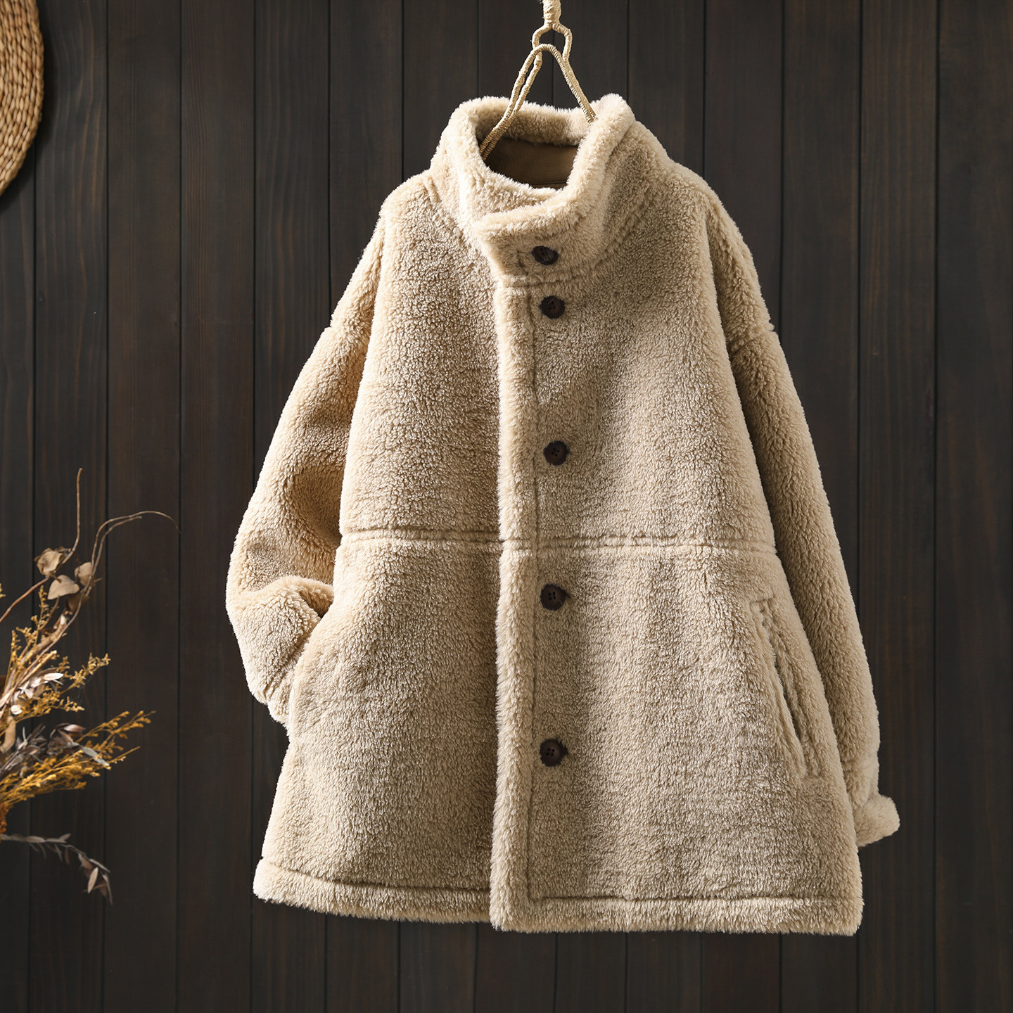 外套2025新款今年流行爆款女士秋冬立领皮毛一体有质感两面穿上衣