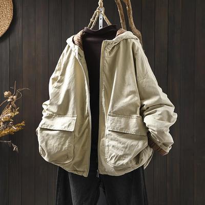 大口袋常规棉服保暖复古宽松