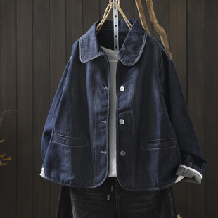 牛仔外套女款春季2026新款小个子复古蓝色时髦百搭正流行短款上衣