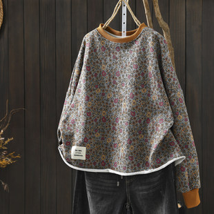 卫衣女款2026新款无帽独特漂亮巨好看小个子短款漂亮印花t恤上衣