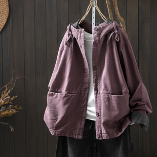 早春外套女士新款 2026年流行连帽洋气宽松超好看休闲穿搭夹克上衣